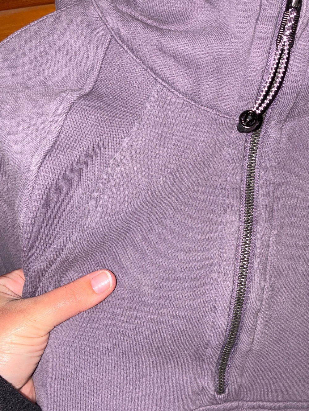 Lululemon Scuba Oversized Half-Zip Hoodie, heathered purple- size xs/s - Picture 7 of 9
